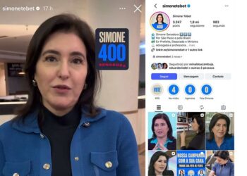 Simone Tebet esconde o vermelho do PSB e adota o azul na campanha em São Paulo