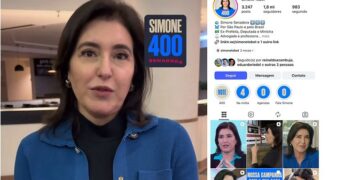 Simone Tebet esconde o vermelho do PSB e adota o azul na campanha em São Paulo